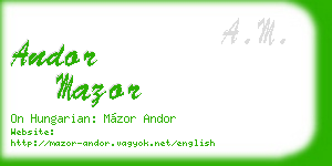 andor mazor business card