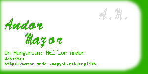 andor mazor business card